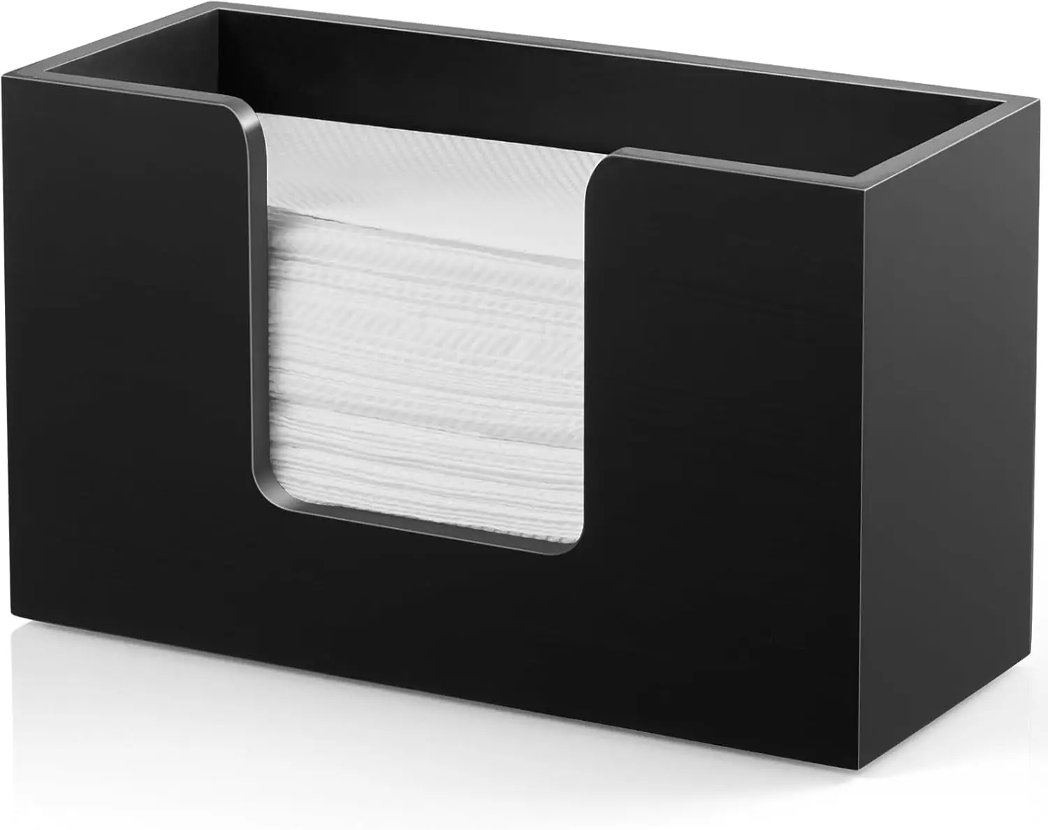 

Wooden Countertop Paper Towel Dispenser for Kitchen and Bathroom, Holds Multifold C-Fold Z-Fold Trifold Towels in Black