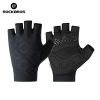 ROCKBROS Cycling Gloves Breathable Sweat-Wicking Net Bicycle Half Gloves High Stretch Fabric 3D Printing Pad Sports Bike Gloves