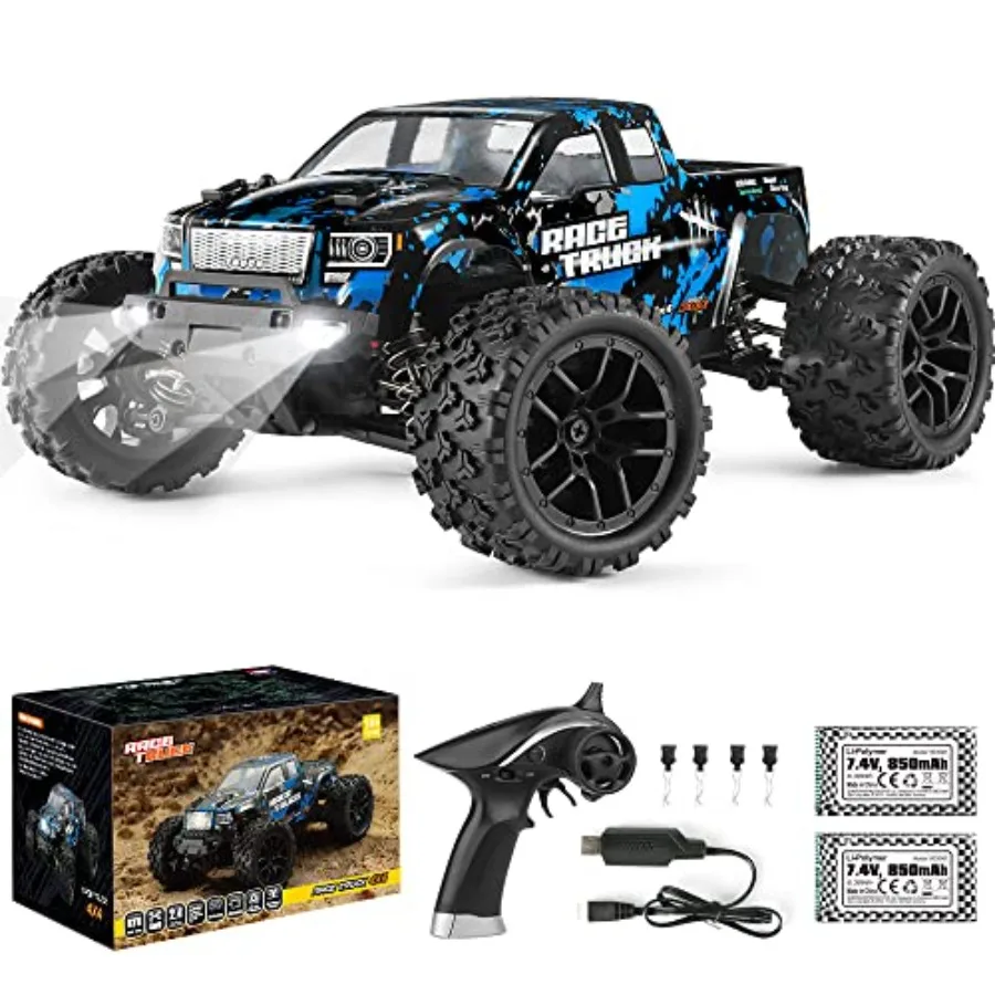 

1/18 Scale 4WD Off-Road Monster Trucks RC Cars 36+KM/H High Speed 2.4 GHz Remote-Controlled Electric All Terrain Waterproof Veh