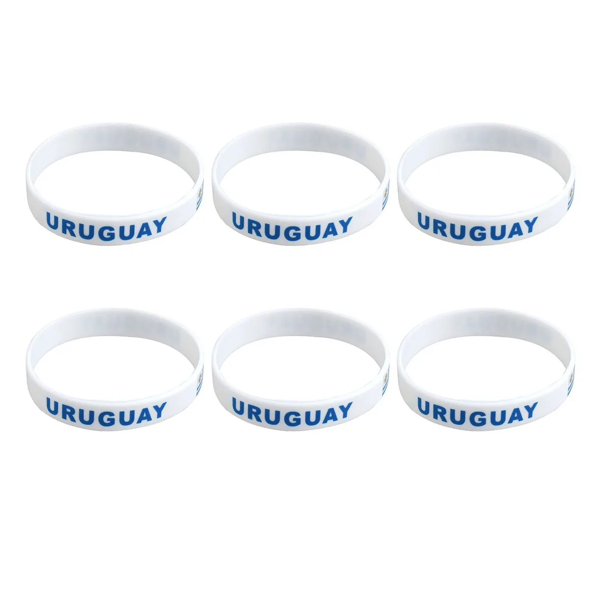 

6 Pcs Silicone Bracelet Football Sweat Country Flag Wristband Bands Perspiration Man