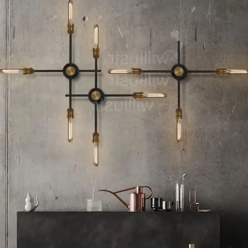 Willlustr America country style vintage iron wall sconce loft metal lamp industry light rotatable arm minimal KINETIC light cafe