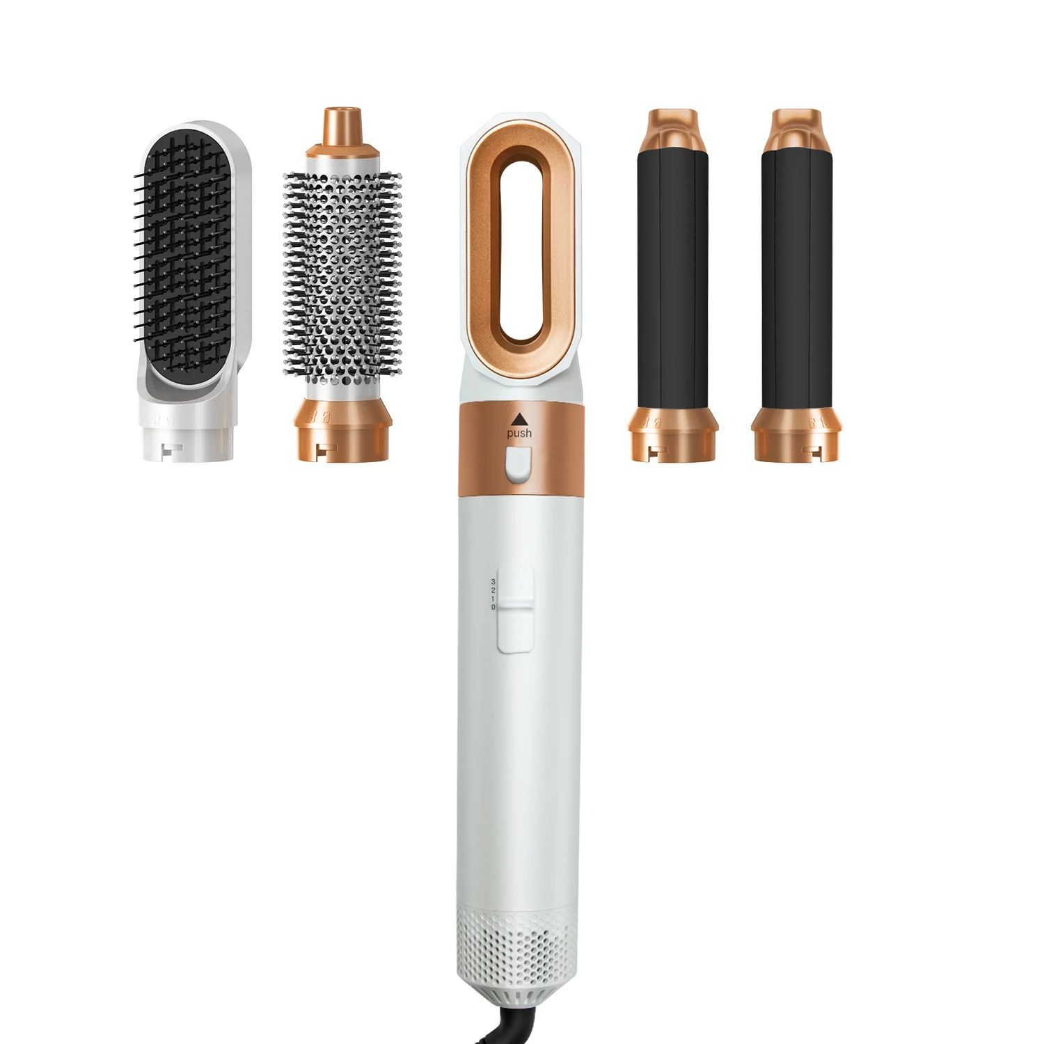 Hot Air Brush 5 In 1 Hairdryer High Speed Hot & Cold Wind Electric Hair Comb Removable Brush Kit Tool Multi-function Hair Curler