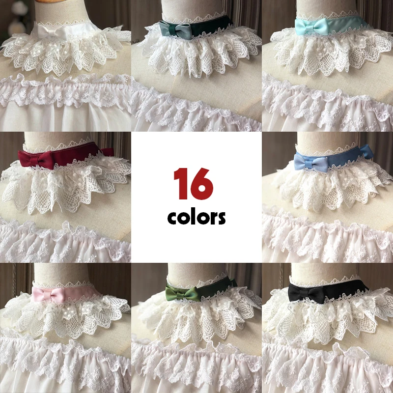 Hand Made Lolita Lace Gorgeous Neck Band  Multi-color Gothic Jewelry Chokers INS Style Tea Party Necklace Accessories