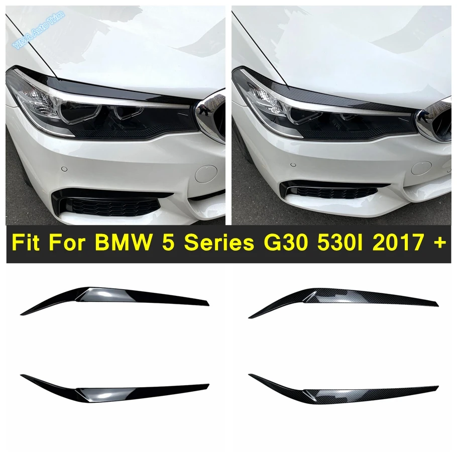 

Car Headlight Lid Head Light Lamp Eyebrows Eyelids Decor Cover Trim For BMW 5 Series G30 530I 2017 - 2021 Exterior Accessories