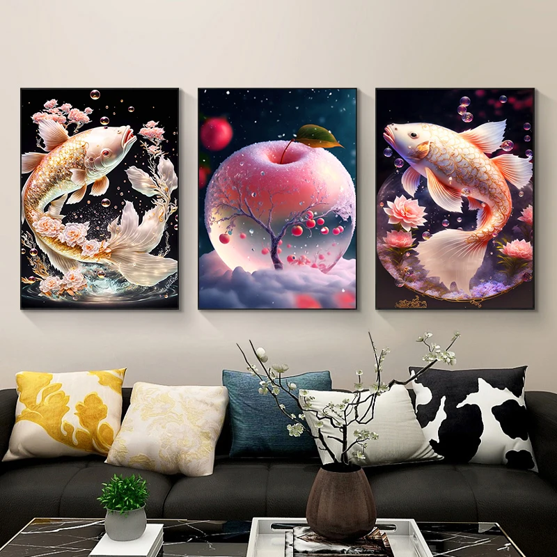 Goldfish DIY 5D Diamond painting Kit Fruit Diamond Mosaic Landscape Cross Diamond Embroidery Painter Home Decoration Painting