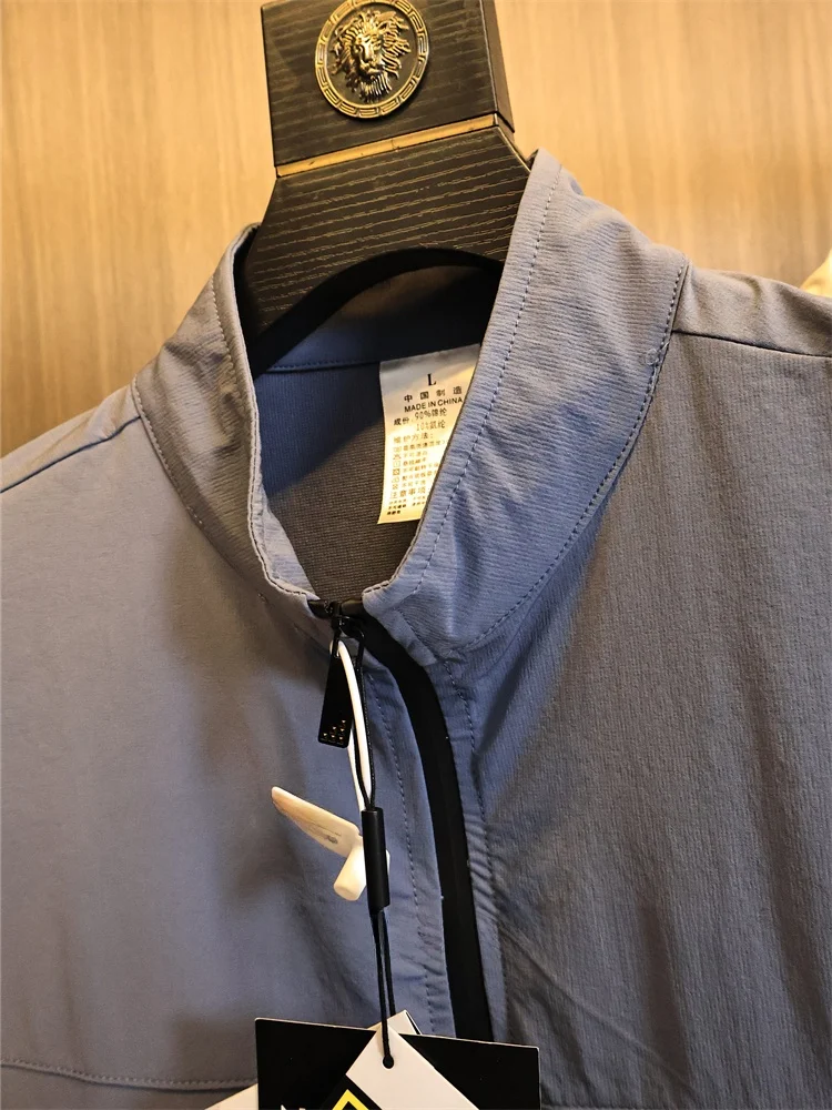 Lightweight Quick-Drying Reflective Men's Jacket Outdoor Breathable Waterproof Elastic Fabric Spring Fashion Urban Style Long...