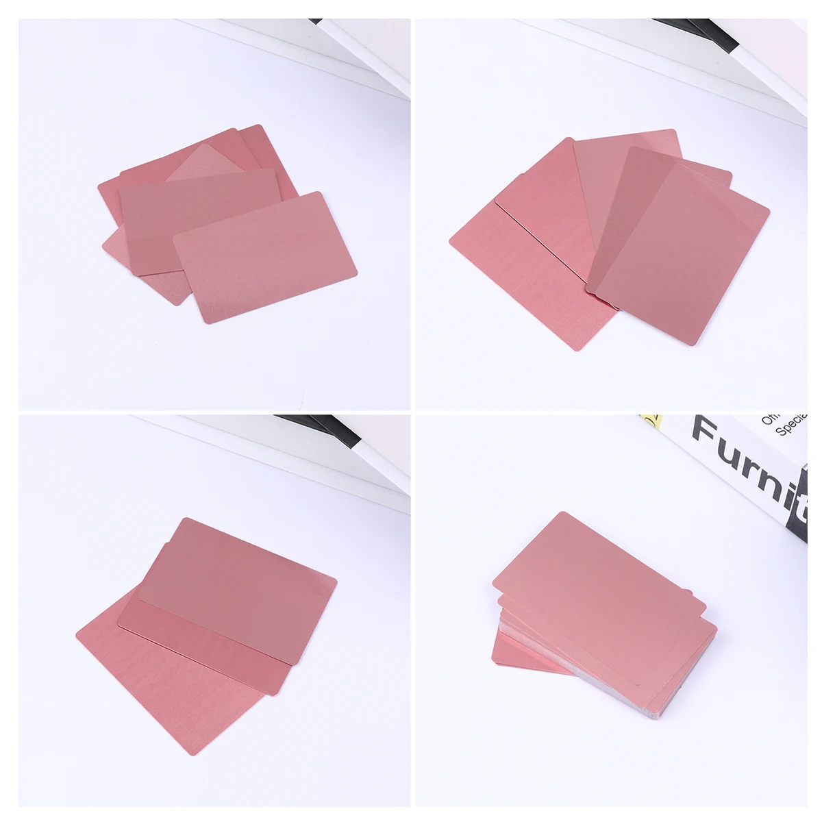 

50 pcs 0.2Mm Thin Anodized Aluminum Blank Business Cards Diy Color Name Engraver Machine Cnc Engraving Gold Rounded
