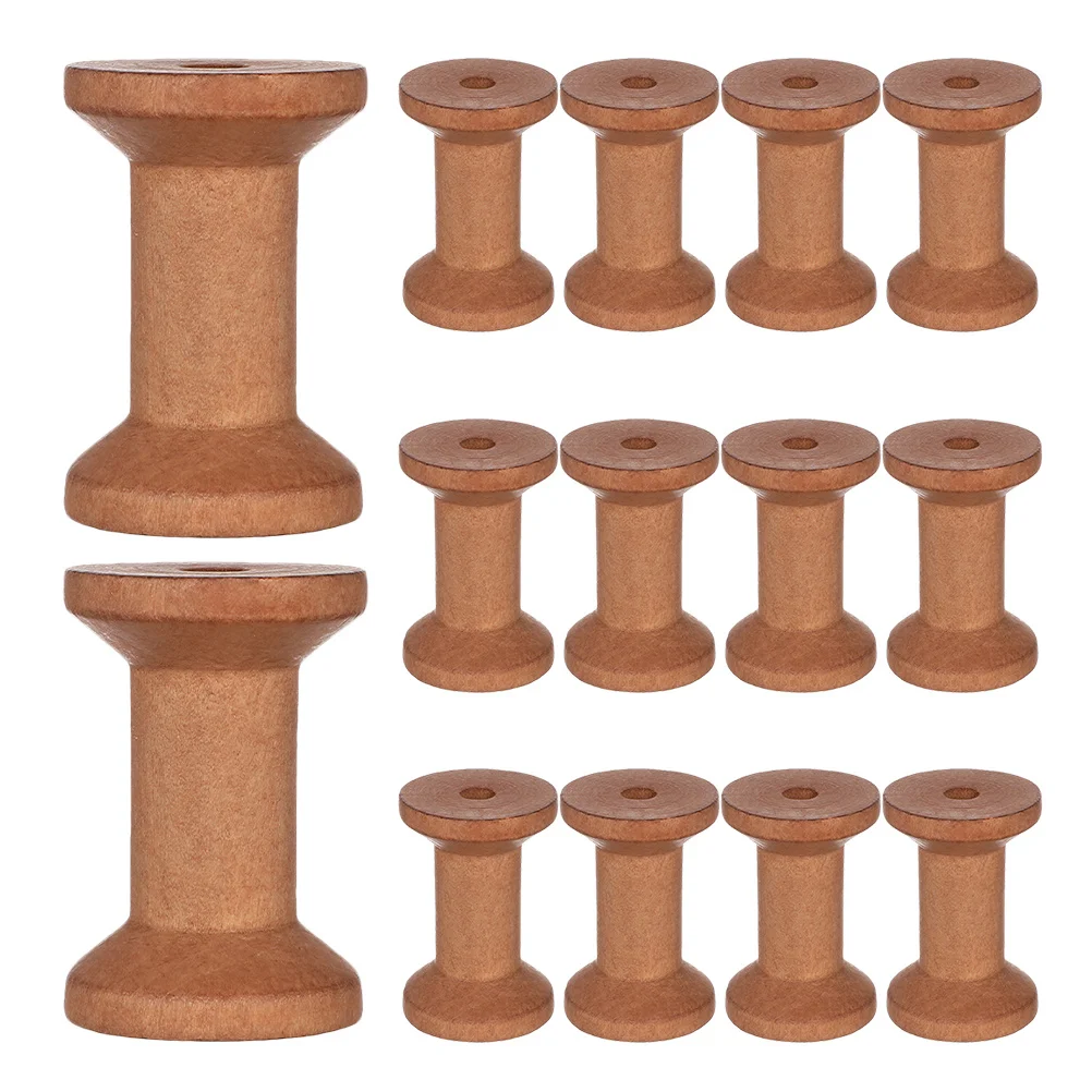 

25Pcs Wooden Spools for Crafts Vintage Natural Wood Empty Thread Bobbins Sewing Embroidery Yarn Holders DIY Organizer