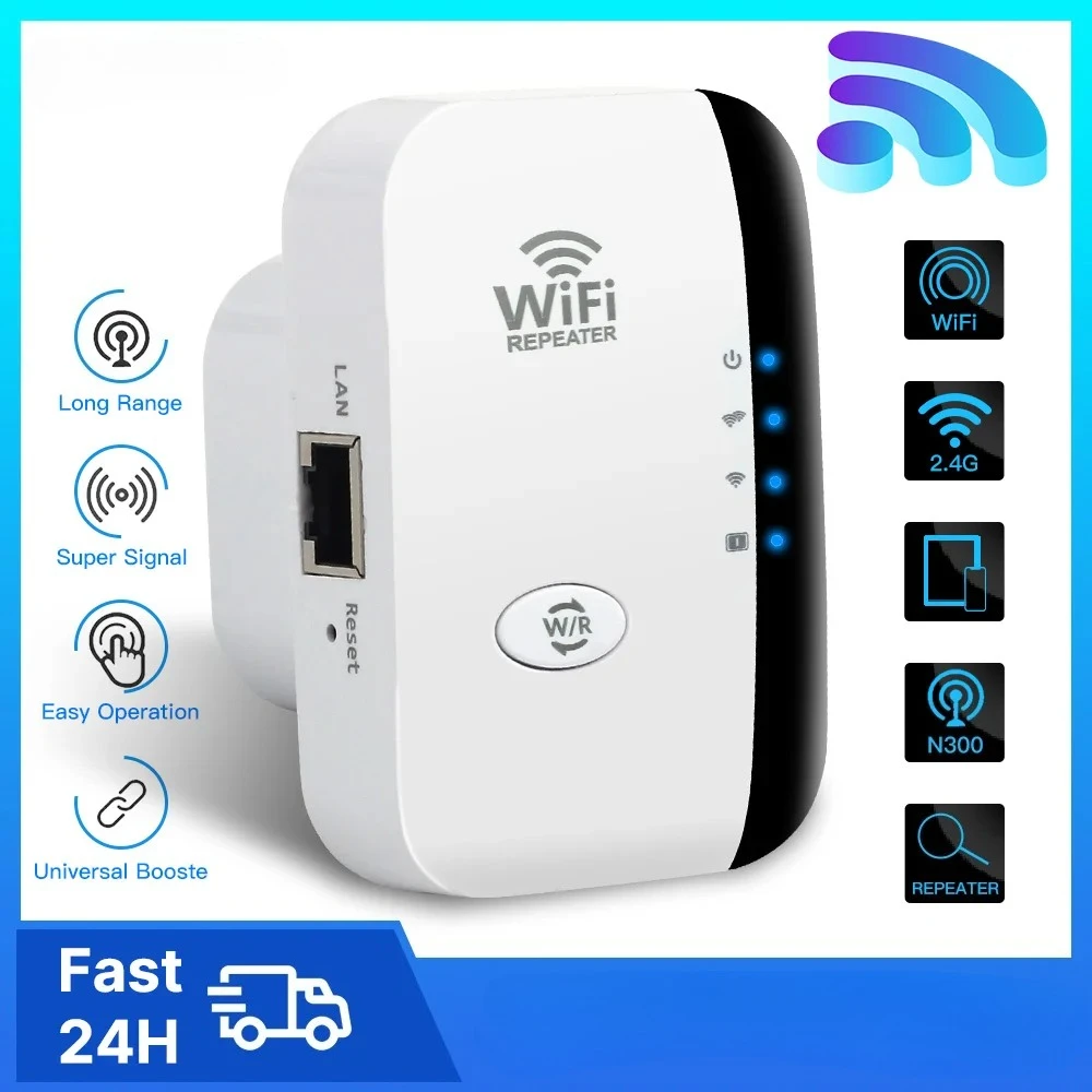 Repetidor WiFi de 300Mbps, Extensor de Señal Inalámbrica, Amplificador WiFi 802.11N, Repetidor Wi-Fi
