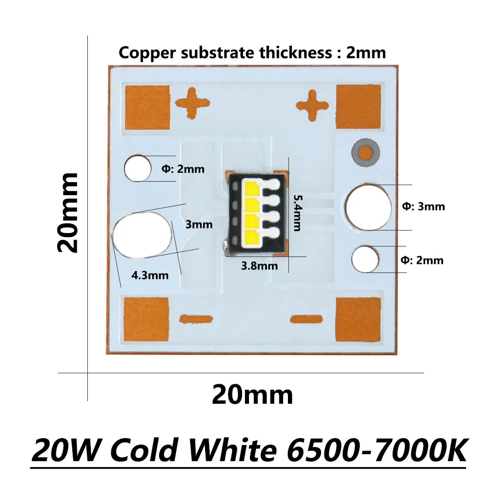 LED Car Driving Headlight Chip Lamp Beads 15W DC9-11V 20W DC12-14V 25W DC15-17V Cool White 6500-7000K Light Lamp Car Accessories