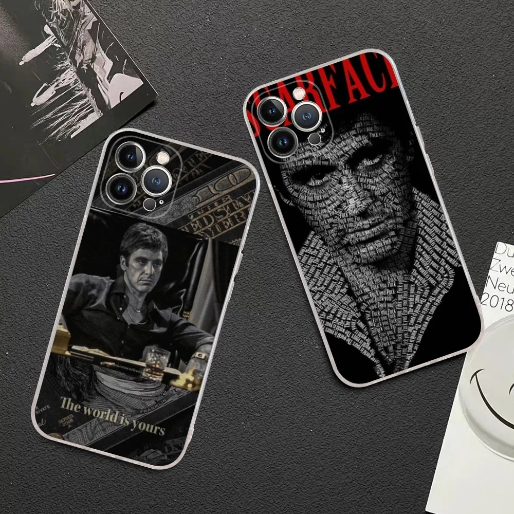 S-Scarface 1983 Film Al Pacino Movie Phone Case For iPhone 15 14 13 12 Mini 11 Pro XS Max X XR SE 6 7 8 Plus Soft Silicone Cover