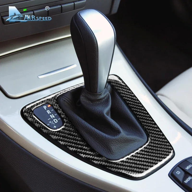Car Interior Gear Shift Panel Cover Trim for BMW 3 Series E90 E92 2005-2008 2010 2011 2012 Accessories Carbon Fiber Sticker