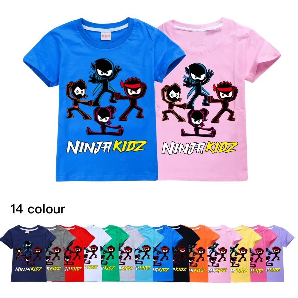 

Hot Sell NINJA KIDZ Toddler Summer T-shirt Teenage Girls Clothing Cotton Boys Tshirt Boutique Kids Tees O-Neck Children Tops