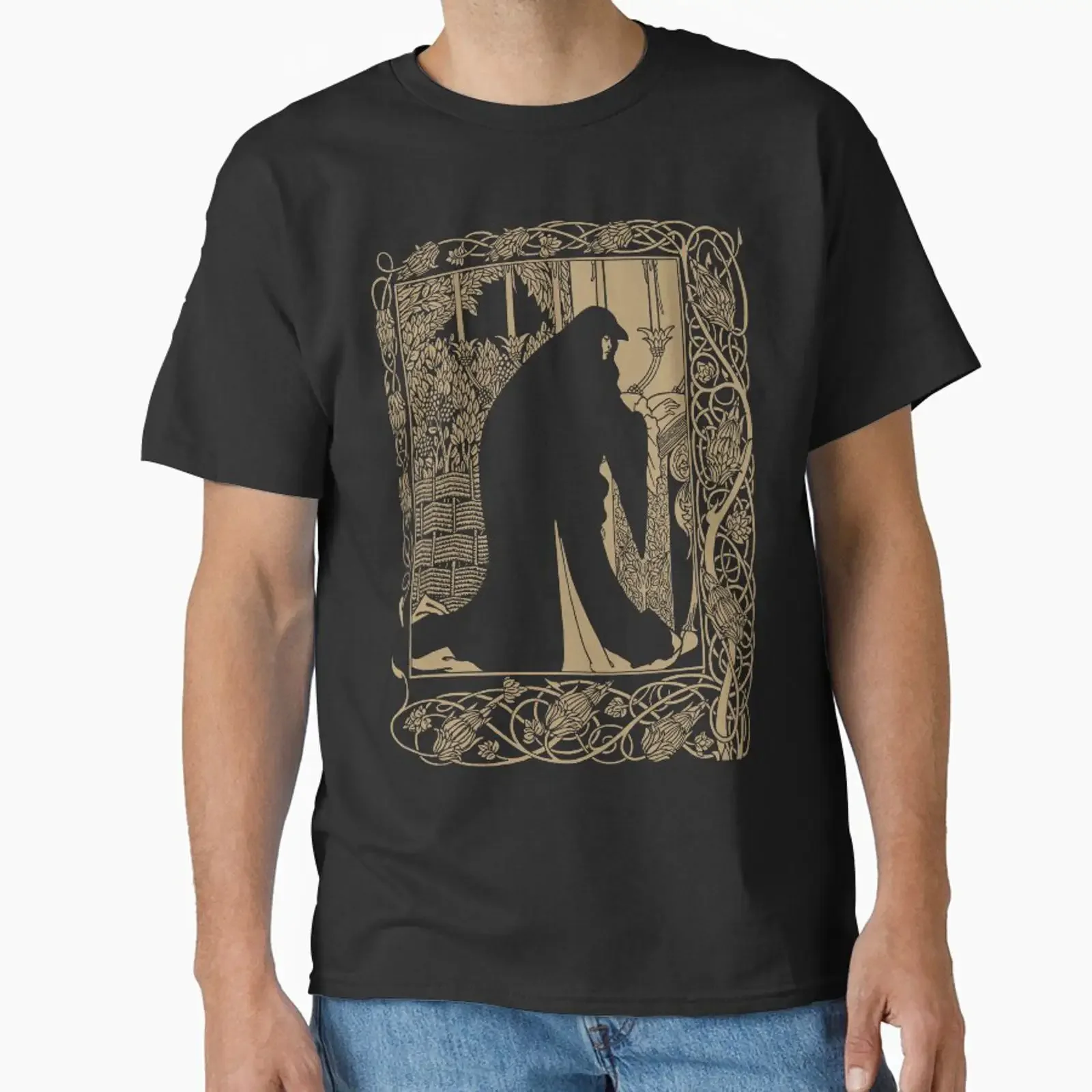 Art Nouveau Aubrey Beardsley Le Morte D'Arthur Guinevere design Arthurian Myths and Legends Classic T Shirt vintage Washed