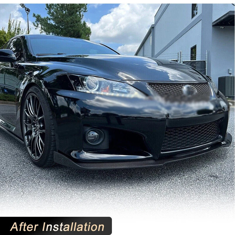 Car Front Bumper Lip Spoiler Chin Protectpr for Lexus IS F Base Sedan 4-Door 2011 2012 Racing Head Bumper Mudguard Carbon Fiber