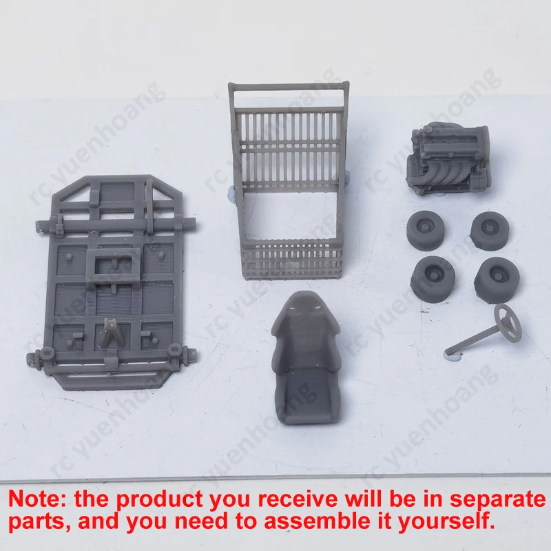 1Set 1/64 Bilancia Shopping Go-kart Raw Modello In Bianco Stampa 3D Simulato Carrello di Montaggio Paintabili Accessori Decorazione Del Garage