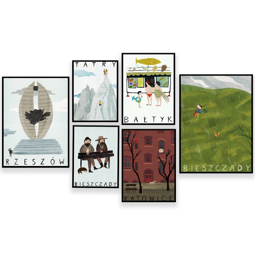 Krakow, Tatras, Zakopane, Rzeszow, Beshchady, Katowice. Krupoki, Bautic Poland Heimoz Tatry Poland travel poster. New York