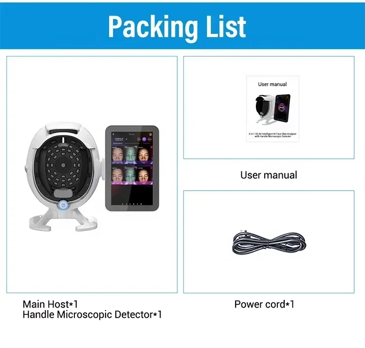 3D顔面スキャナー肌分析器フェイススキャナー検出マジックミラー拡大鏡しわ色素沈着サロン用美容機器