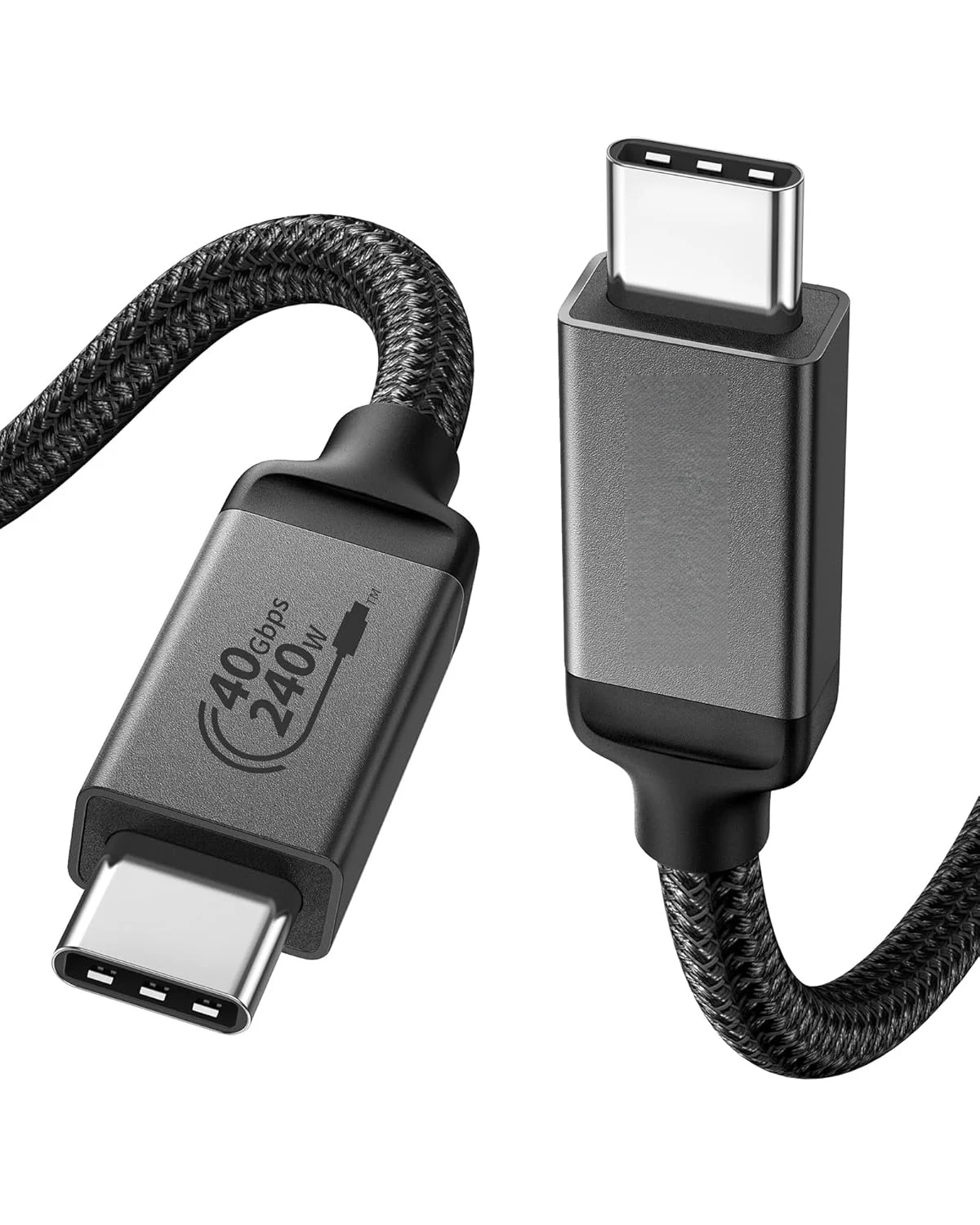 

10 шт., высокоскоростная 240 Вт, 40 Гбит/с, USB C, зарядка, 5 А, USB4.0, нейлоновая куртка, оплетка для HDTV, быстрая передача видео и аудио, 1,5 м
