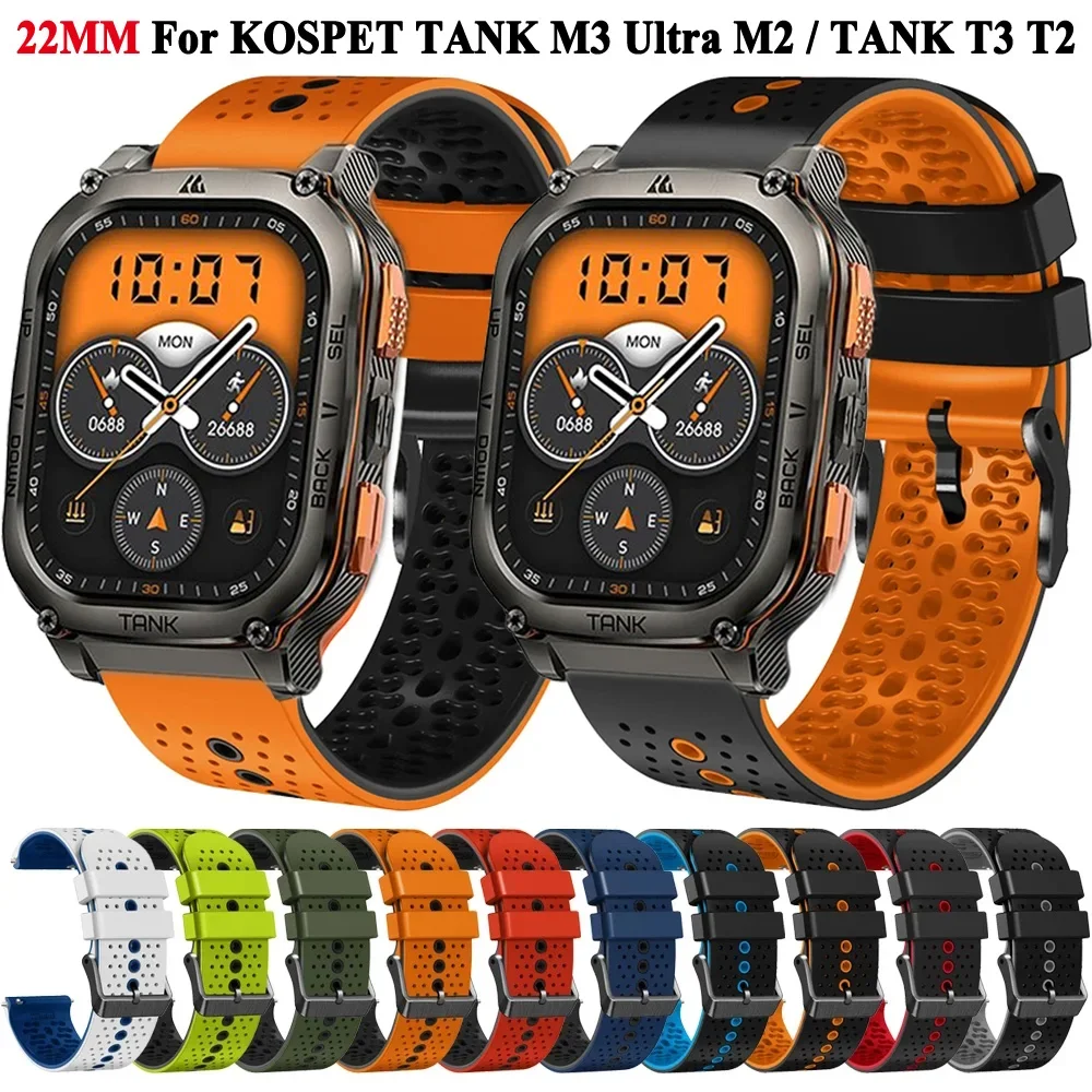 22mm Silikonarmband für KOSPET TANK T3 / M3 Ultra Sport Uhrenarmband Ersatzarmband für KOSPET TANK T2 / M2 Ultra Armband