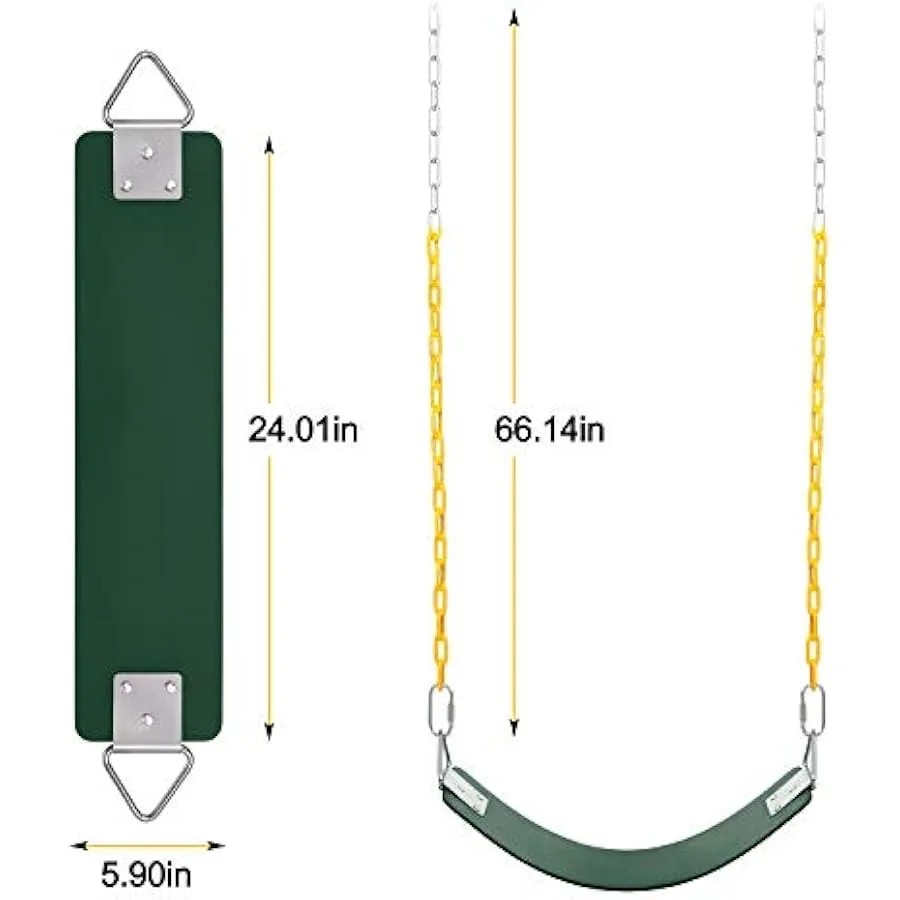 2 conjuntos de balanço agptek assento de balanço 66 Polegada correntes anti-ferrugem suporte revestido termoplástico 250lb acessórios de almofada de assento de balanço