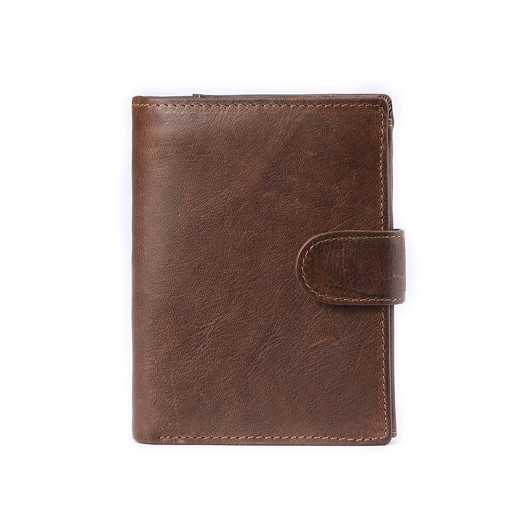 

Vintage Men Wallet Genuine Leather RFID Wallets Male Multifunctional Walet With Coin Pocket Card Holders Man Purse New