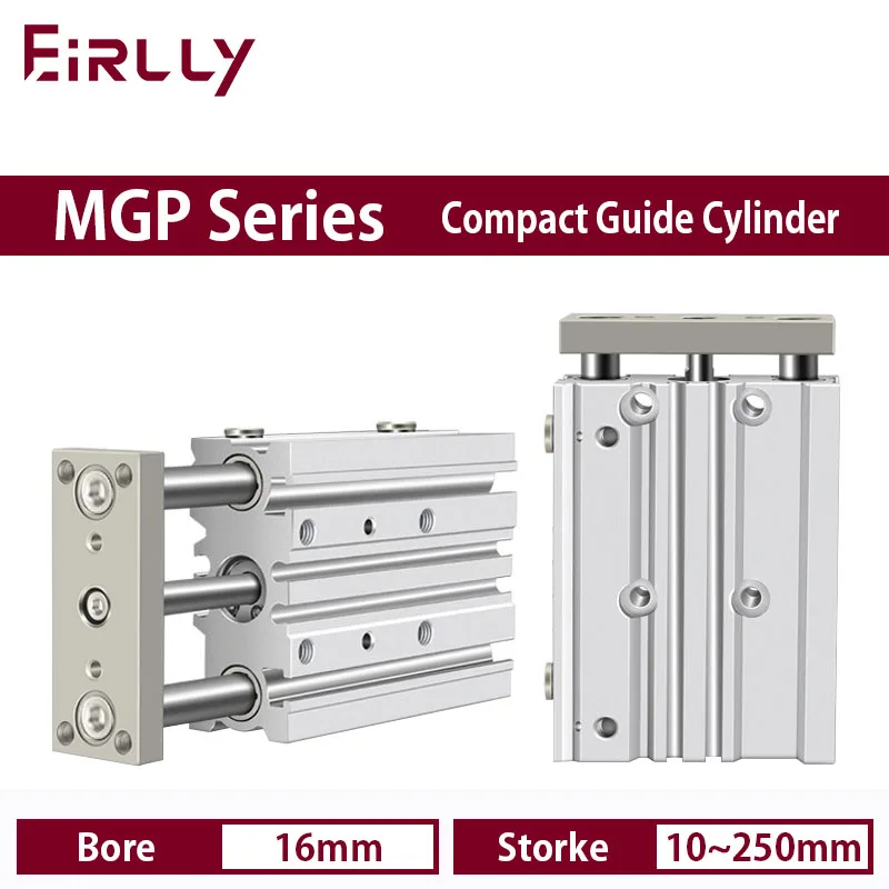 

MGPM16 MGPL16 MGPA16 Pneumatic Cylinder Compact guide cylinderThin Three axis air with guide rod-10Z-20Z-25-30-40-50-60-75-100Z