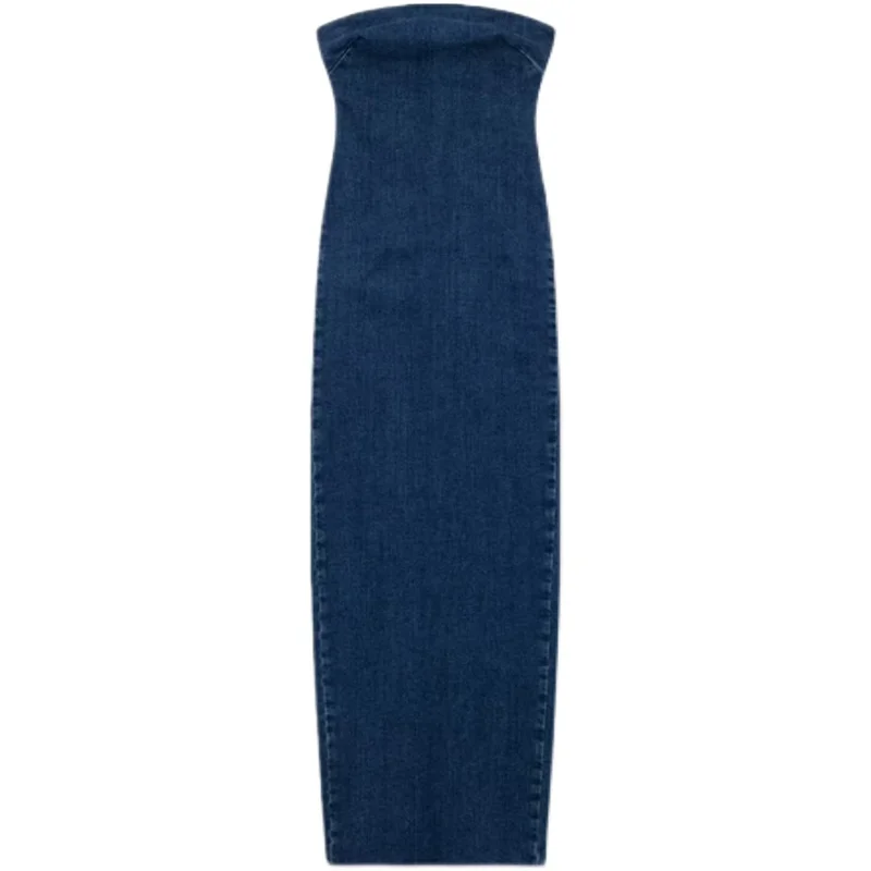 New Women's Design Sense Strapl Slim Fit Jeans Dr Versatile Long A-Line Skirt Dr mid Waist Commute Sle Spring Autumn