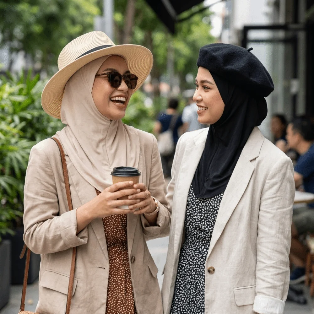 Plain Polyester Instant Cap Hijab Soft Elastic Inner Cap Solid Color Hidden Zipper Underscarf Prayer