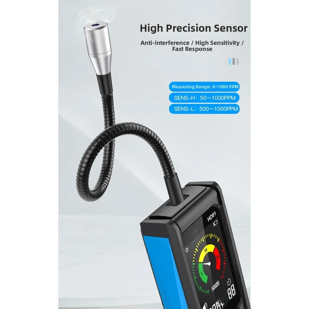 For HD01 Leak Detection Instrument with Digital Screen Accurate R22 Detection Flexible Hose and Real-Time Bar Graph