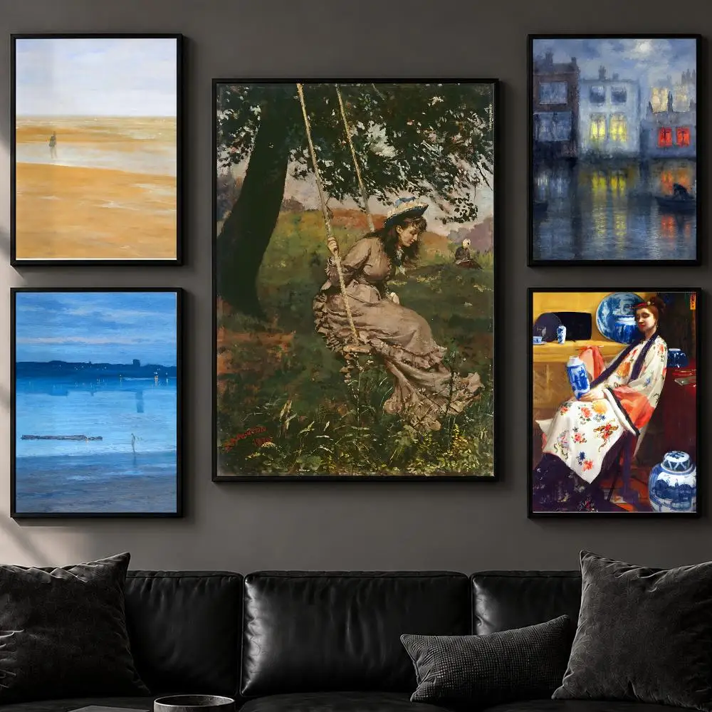 Artist J-James McNeill WhistlerS Poster Art  Self-Adhesive No Glue Residue Wall Decor for Bedroom Living Room