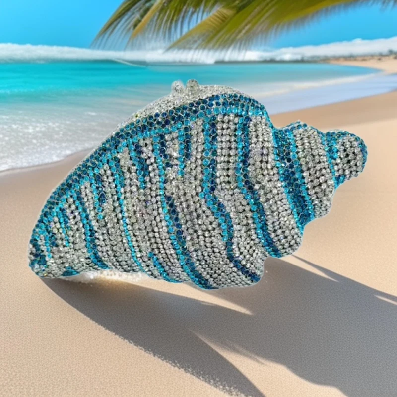 

Seashell Clutch, Spiral Structure Evening Bag for Women. OEM Custom Coastal Purse, Low MOQ Wholesale from Factory Direct