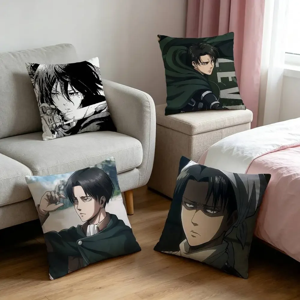Anime A-attack On-titan Levi Customizable Square Pillowcases, Stylish And Soft, Perfect For Beds, Cars, And Sofas.
