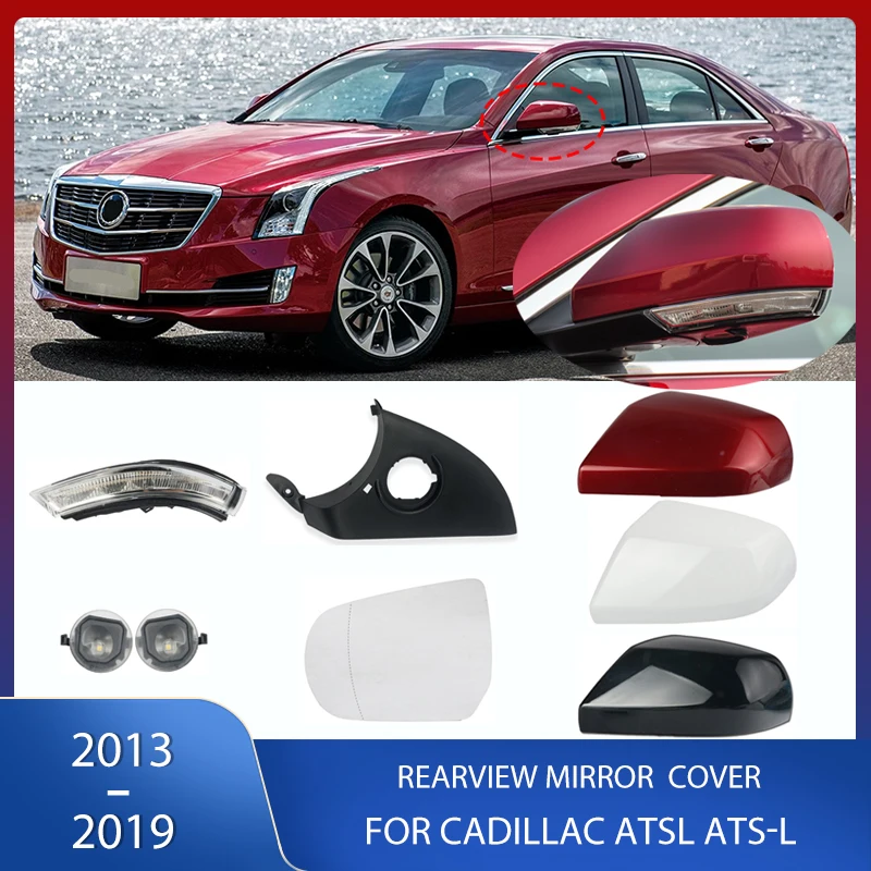 

Rearview Mirror Cover Cap Mirror Frame Signal Lamp Side Mirror Glass Lenss Heated Lower Base For Cadillac ATSL ATS-L 2013-2019