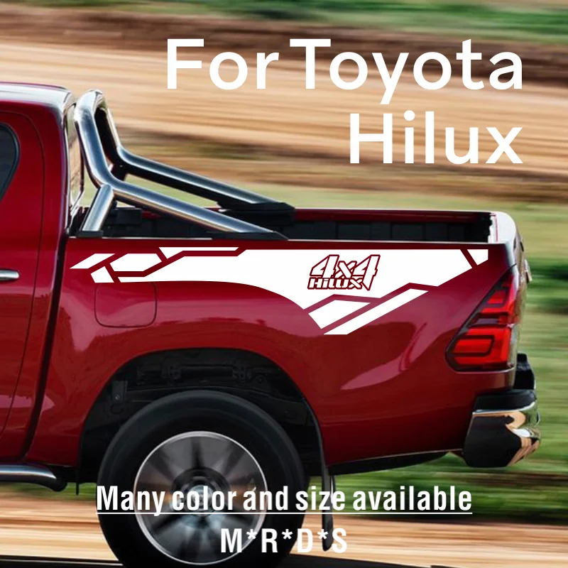 

2PCS Automobile Trunk Side Vinyl Film Car Sport 4x4 Stickers For Toyota Hilux Revo Vigo Auto Body Decor Decals Car Accessories