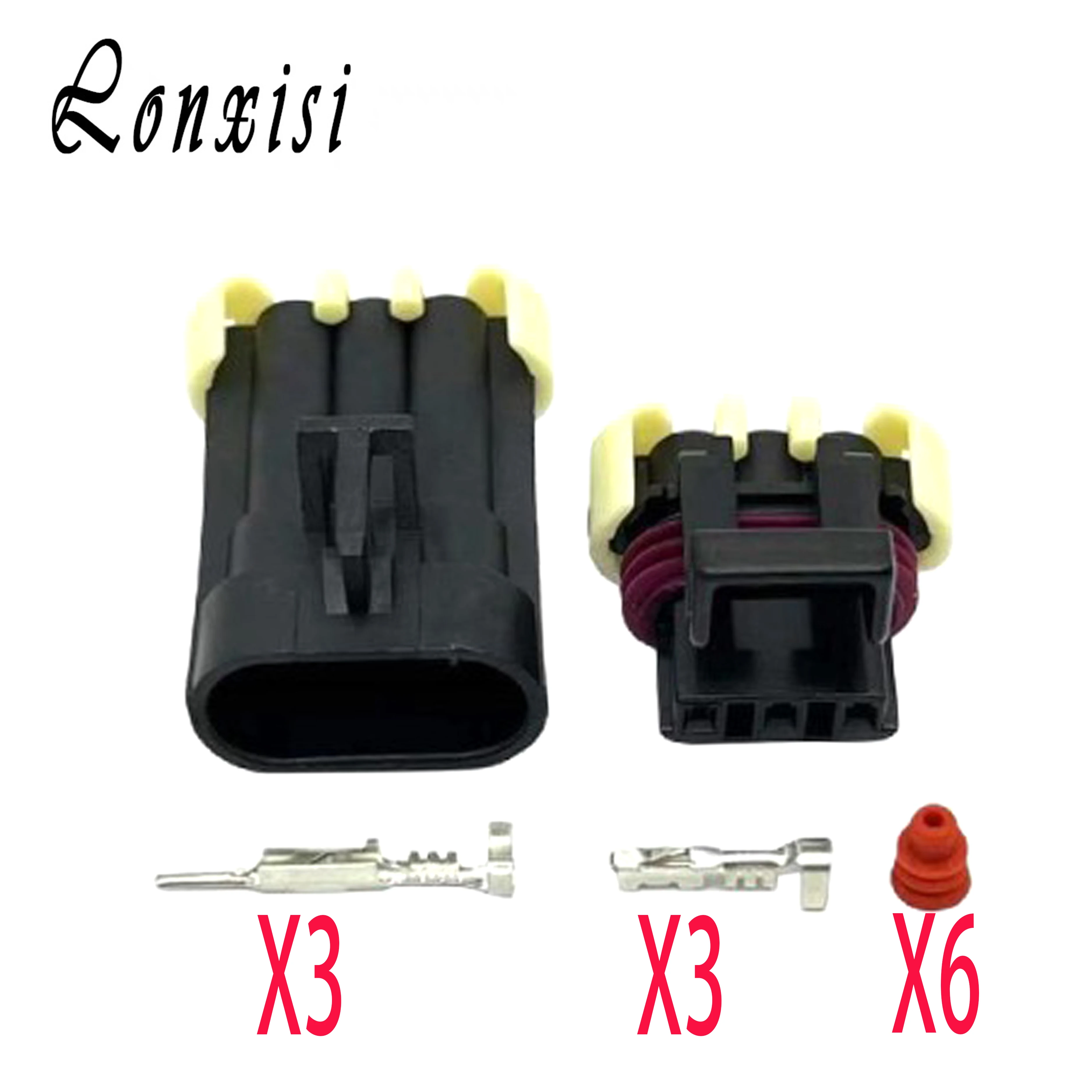 

1 Set 3 Pin 12129615 12110293 Car Metri-Pack 150 Temperature Sensor Plug Auto Male Female Waterproof Connector