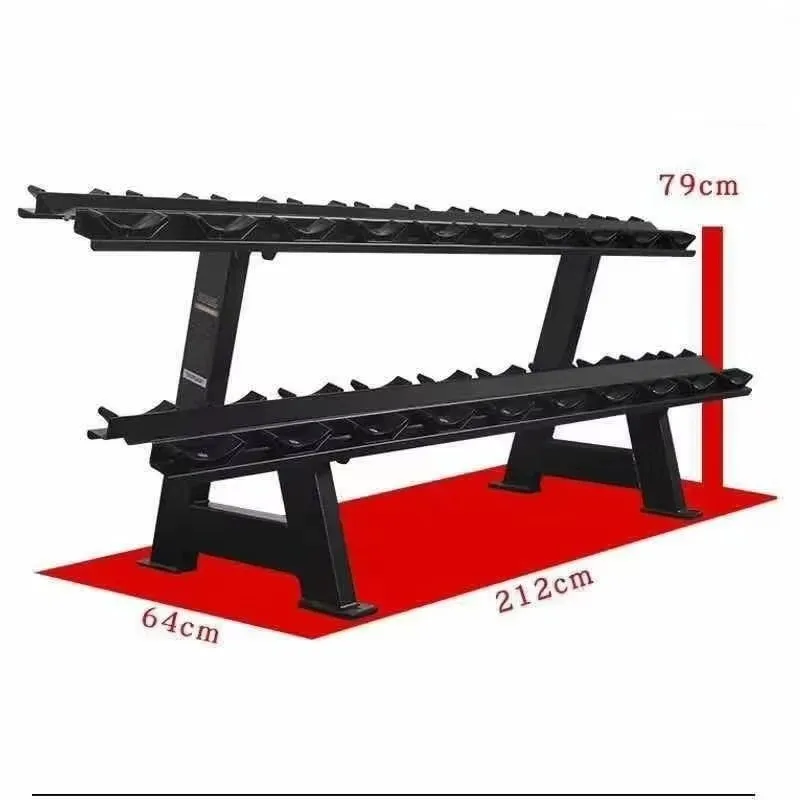 Commercial Dumbbell Rack Steel Gym Strength Training Gear Stable Durable Structure for Standard Indoor Fitness Training Layout