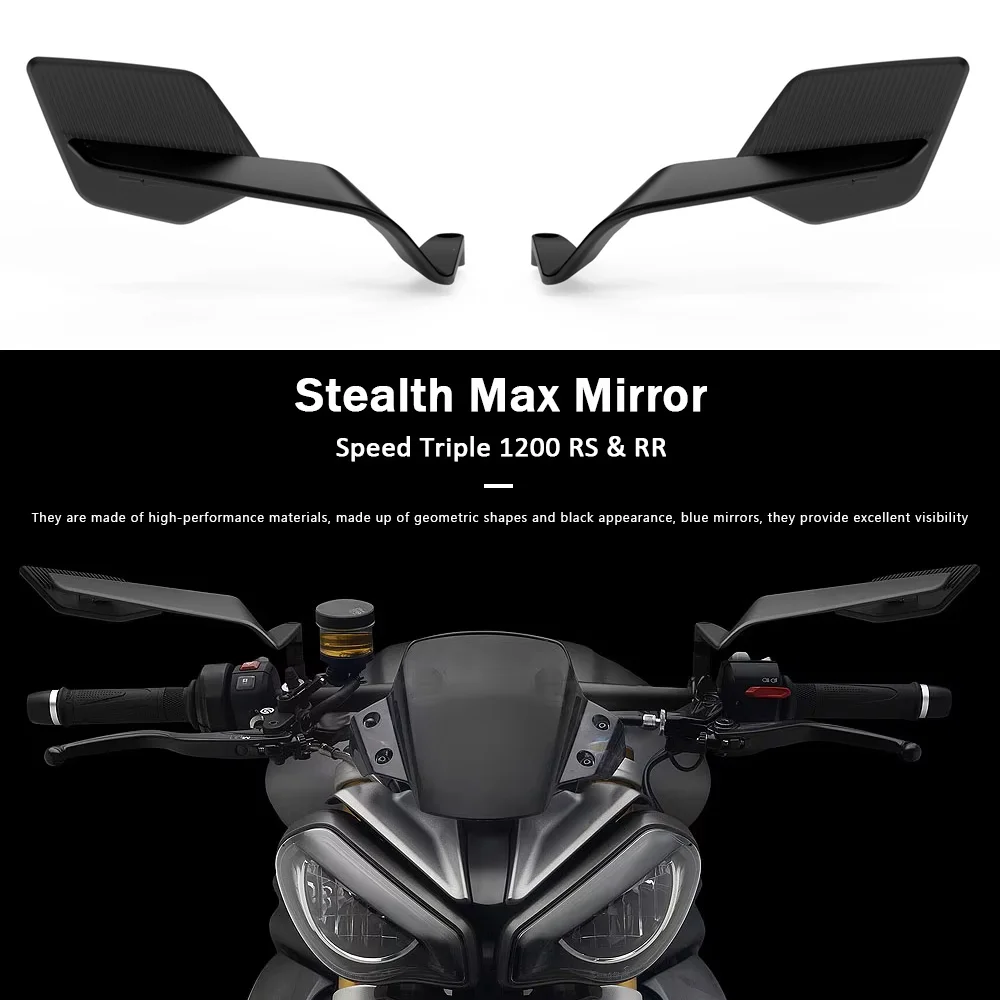 

Зеркало заднего вида для мотоцикла, новое невидимое крыло, регулируемое вращающееся зеркало бокового вида для Speed Triple 1200 RS RR 1200RR 2021-2025