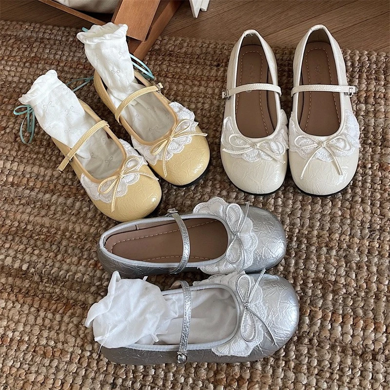 فستان فرنسي مع حذاء فردي مسطح وحزام واحد للنساء، موضة ربيع وصيف 2025 الجديدة أحذية ماري جين للنساء #5