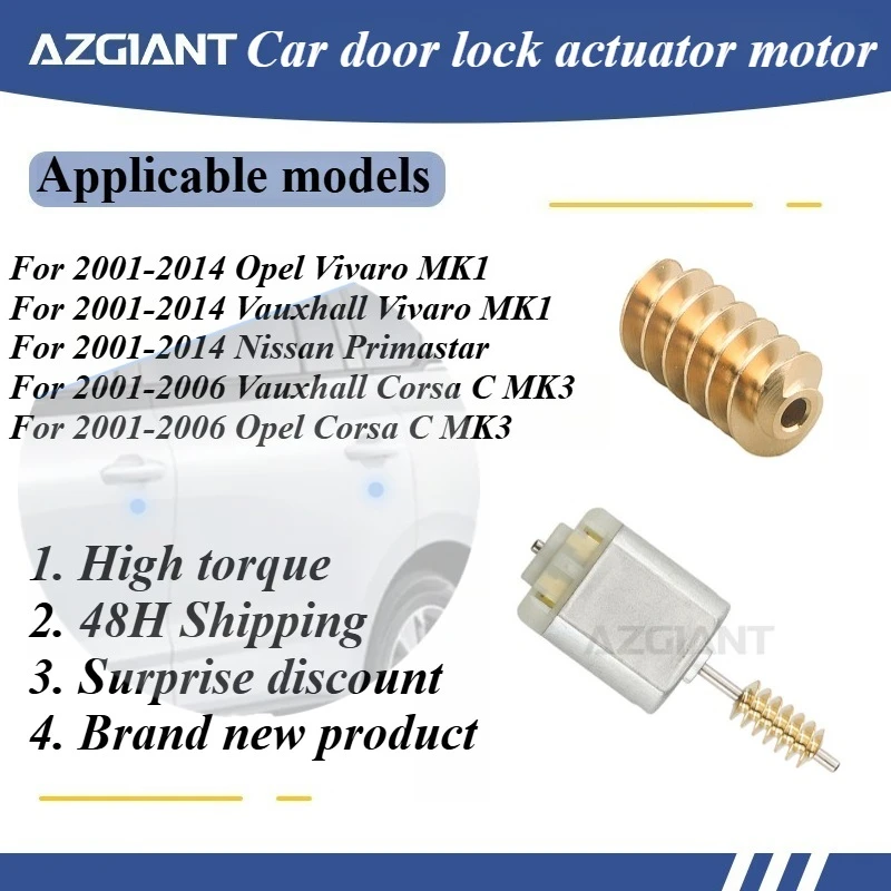 For 2001-2014 Opel Vivaro MK1/2001-2014 Vauxhall Vivaro MK1 AZGIANT Car door lock motor High quality new replacement parts OEM