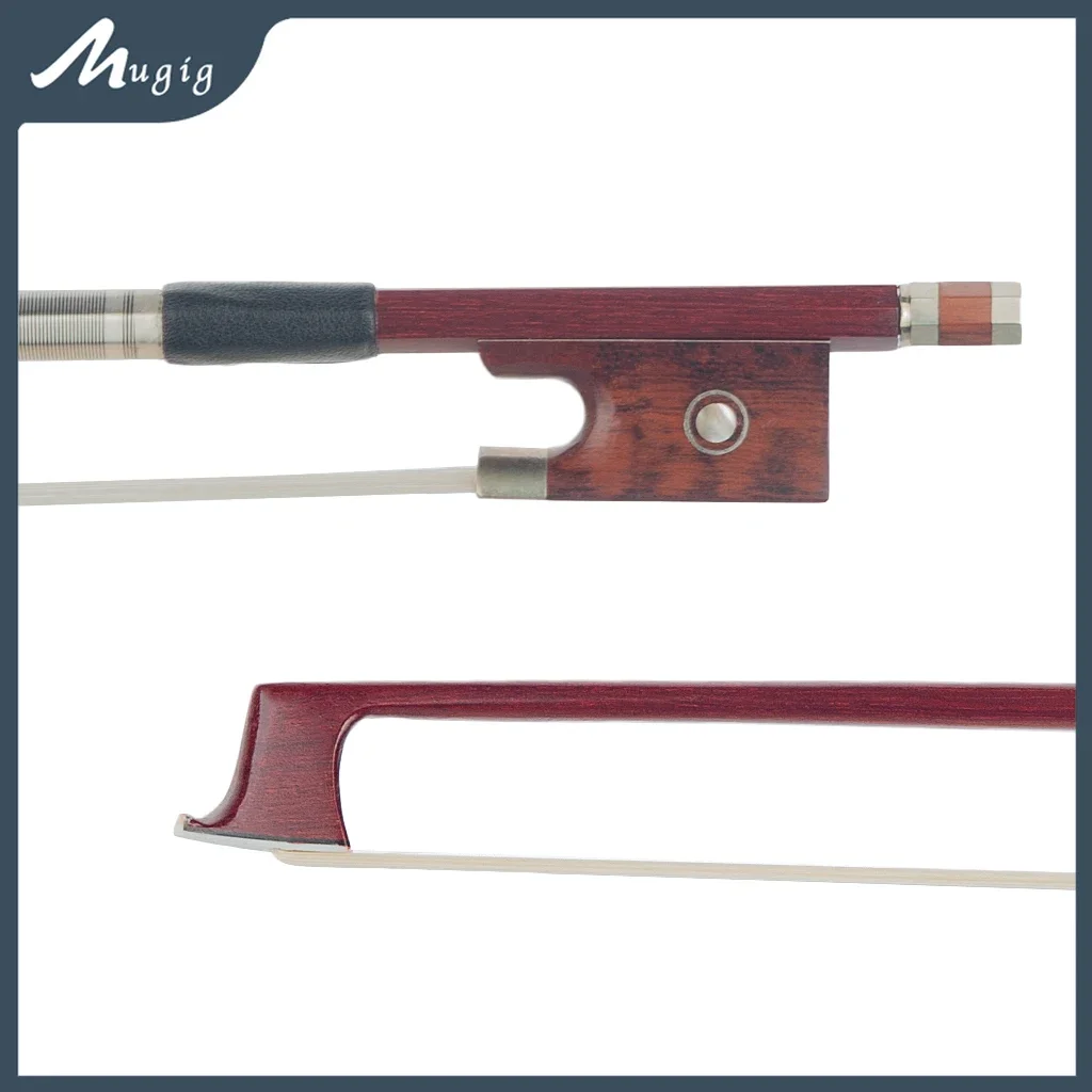 

Mugig Violin Bow 4/4 Violin Bow Pernambuco Peformance Snakewood Frog White Horsehair Well Balance 4/4 Fiddle Bow