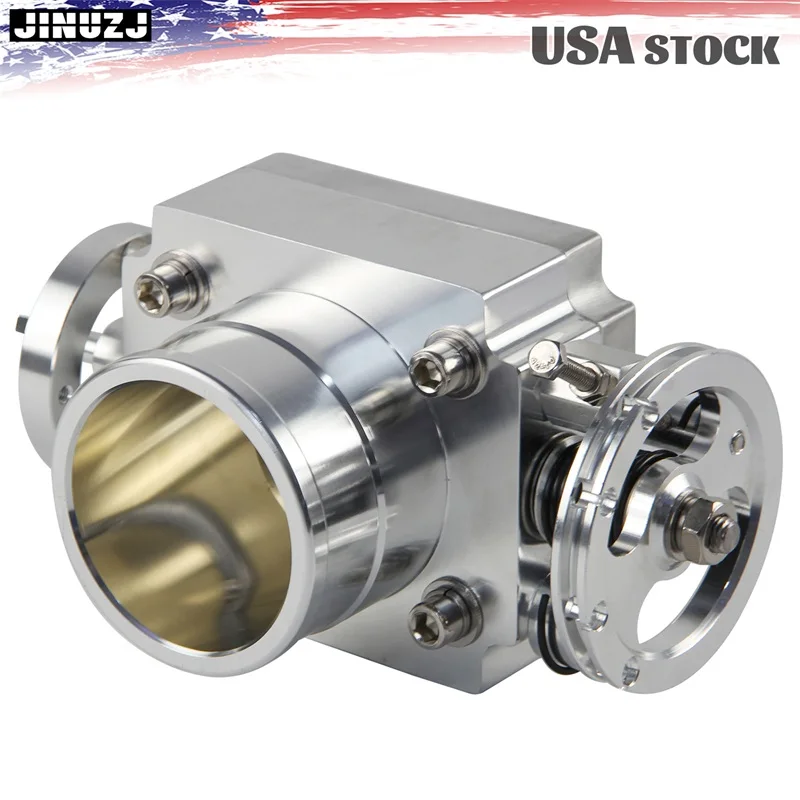 60mm ユニバーサル アルミニウム スロットル ボディ VQ35TPS インテーク マニホールド ビレット シルバー