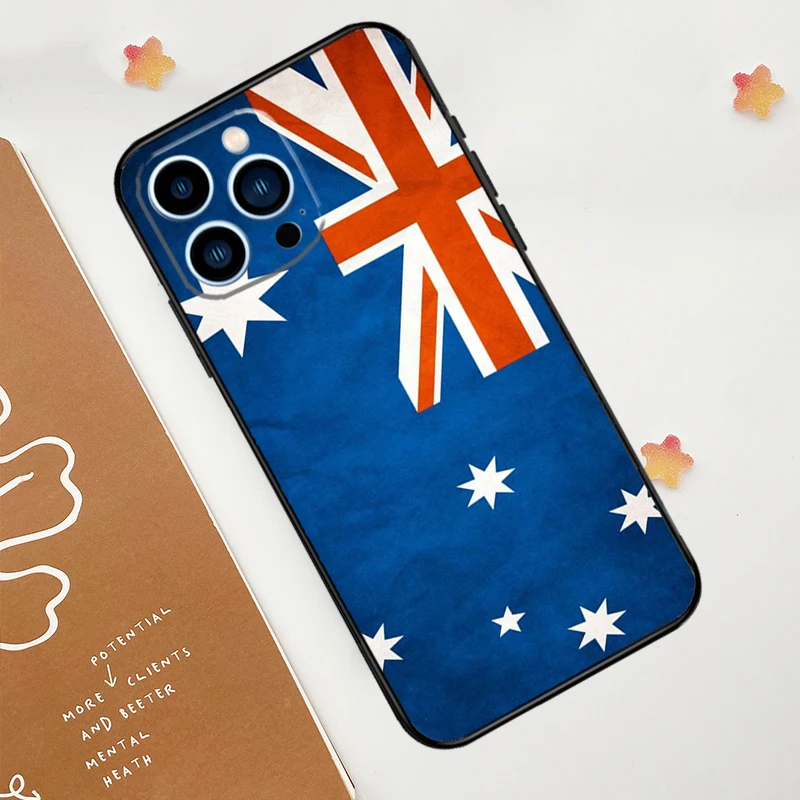 Australia Flag Case For iPhone 15 16 14 13 12 11 Pro Max Plus X XR XS 12 13 Mini Cover Accessories