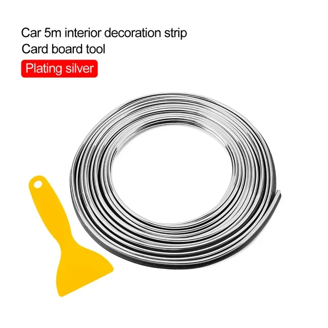 5 M/stks Universele DIY Auto Styling Flexibele Interieur Decoratie Molding Trim Strips Auto Deur Rand Sticker Auto Chrome Decor Trim