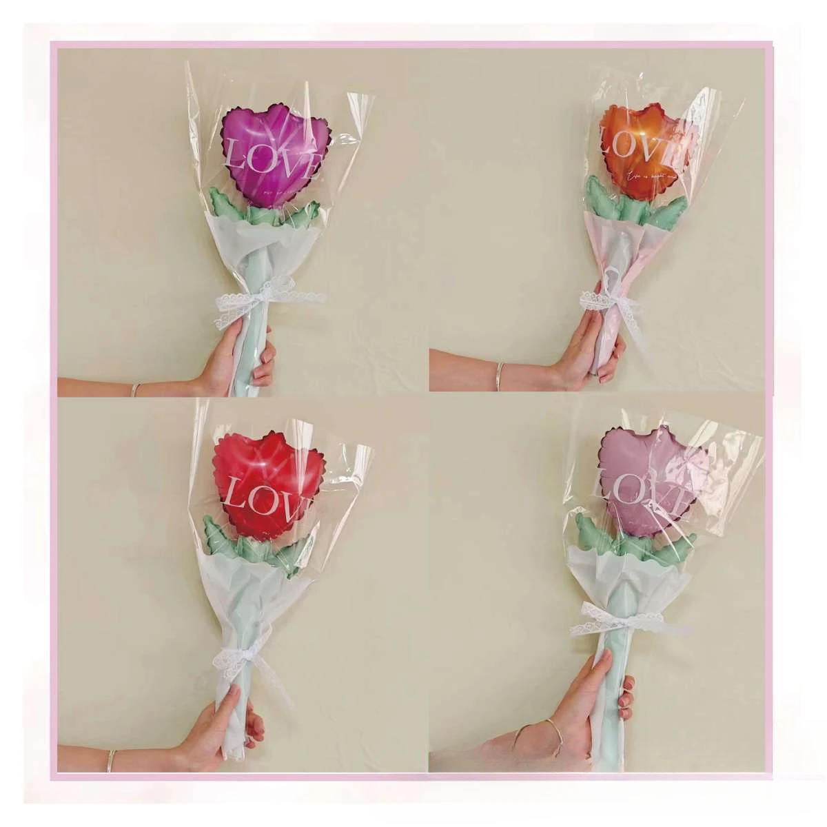 20 Stück Muttertag Valentinstag Liebe Ballonstrauß Blumenantrag Geständnis Aluminiumfolie Ballon Einkaufszentrum Dekoration