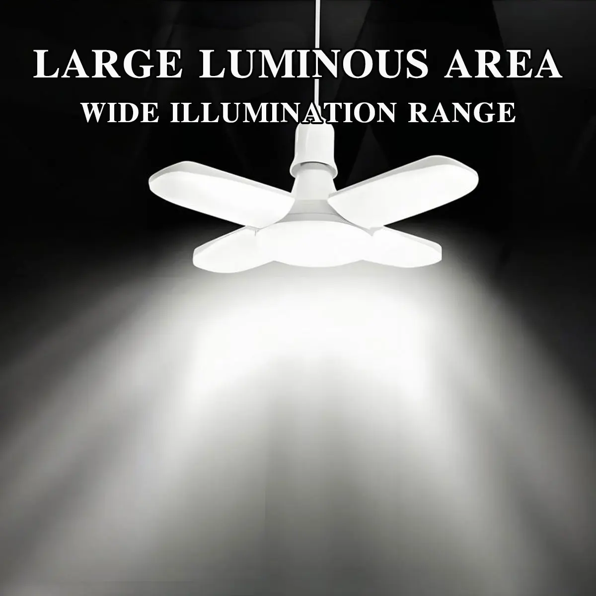E27 Foldable Fan Shape LED Bulb 28W AC85‑265V Ceiling Light Lampada For Bedroom Living Room Warehouse Garage Home Lighting