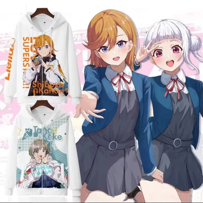 Anime Lovelive! Superestrela! Moletom com capuz com impressão digital 3D moda manga comprida anime japonês jaqueta casaco cosplay tops