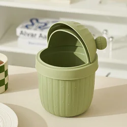 Cute Vanity Waste Bin Mini Cactus Garbage Can Tiny Plastic Storage Bin Waste Container Green