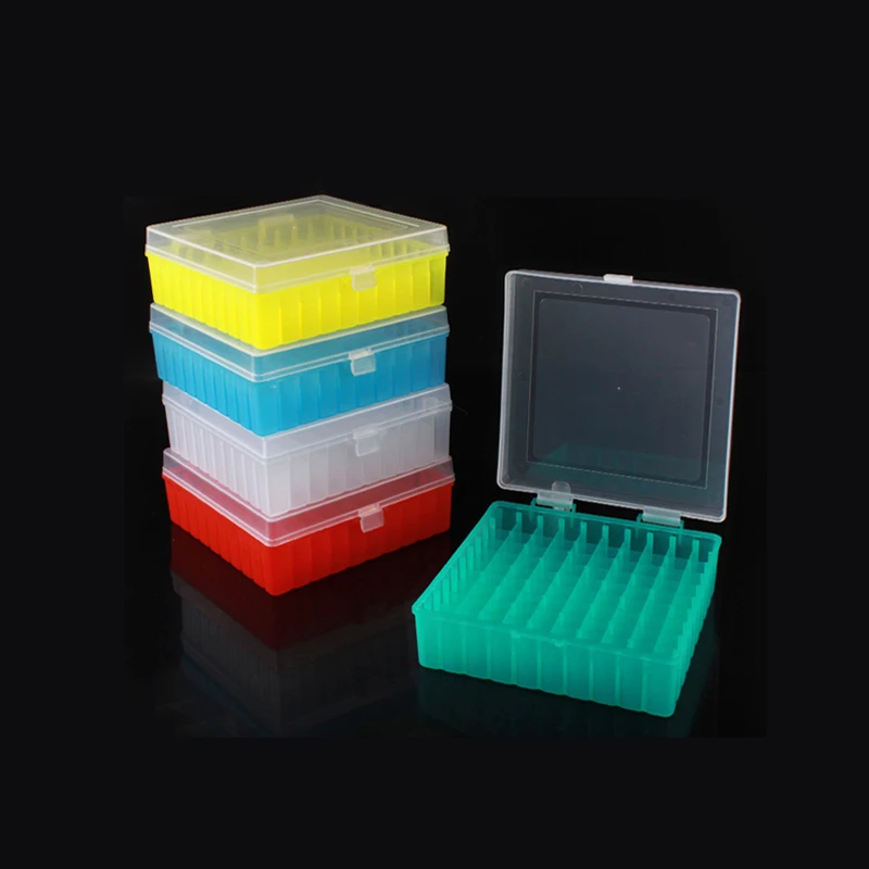 100 Gaten Laboratorium Plastic Buis Box Rack Gebruik Voor 2Ml 1.5Ml 1.8Ml Cryopreservatie Buis Met Aansluiting Cover , 1 Stuk