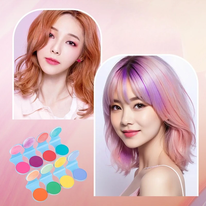 

8-color Temporary Hair Chalk Disposable Hair Coloring Powder Kids Adults Washable Hair Color Makeup Powder For Party Holidays